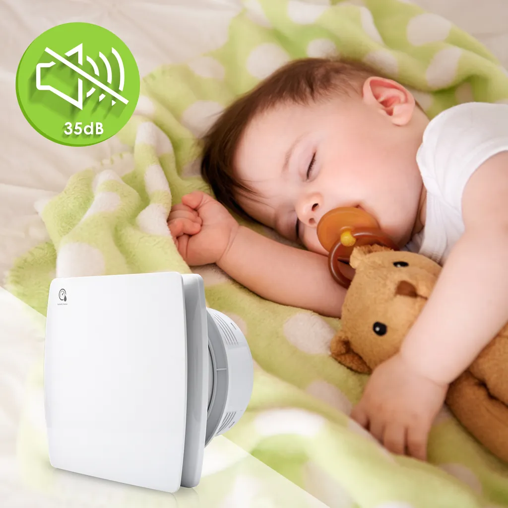 EINFEBEN Badlüfter 150mm Mit Feuchtigkeitssensor Und Einstellbarer Nachlaufzeit, Wandlüfter Mit Rückflussleitblech Und Timing-Funktion, Ventilator Lüfter Für Bad WC Küche Wandventilator Badezimmer 7 EINFEBEN Badlüfter 150mm Mit Feuchtigkeitssensor Und Einstellbarer Nachlaufzeit, Wandlüfter Mit Rückflussleitblech Und Timing-Funktion, Ventilator Lüfter Für Bad WC Küche Wandventilator Badezimmer – Bild 5