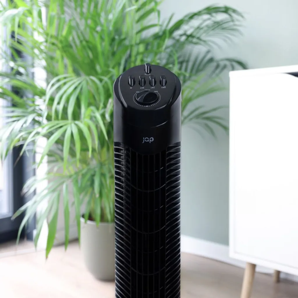 JAP Quebec Oszillierender Leise Turmventilator - 3 Geschwindigkeitsstufen - Drehend - Säulenventilator Mit Timer - Weiß 10 JAP Quebec Oszillierender Leise Turmventilator - 3 Geschwindigkeitsstufen - Drehend - Säulenventilator Mit Timer - Weiß – Bild 8