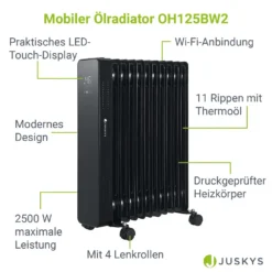 Juskys Elektroheizung Ölradiator 2500W - Wi-Fi Steuerung, Fernbedienung & Touch-Display - Energiesparender Radiator, 2 Heizstufen, 24h Timer - Schwarz 19 Juskys Elektroheizung Ölradiator 2500W - Wi-Fi Steuerung, Fernbedienung & Touch-Display - Energiesparender Radiator, 2 Heizstufen, 24h Timer - Schwarz -De'Longhi || Rowenta Verkaufsgeschäft 4fea2ffafe7ba7519f94e4800a9562a5