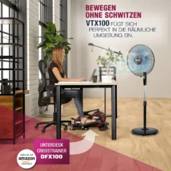 RelaxxNow Super Leiser Standventilator Mit 45W Motoren Leistung, Oszillierender Ventilator Mit 3 Geschwindigkeitsstufen Und Höhenverstellbarkeit Bis 131cm, 41 DB Schlafmodus & 41cm Durchmesser, VTX100 -De'Longhi || Rowenta Verkaufsgeschäft 50a5b631ea788e2e612242518f49d24d