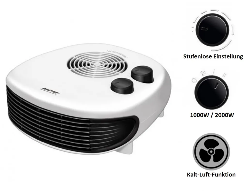 MPM MUG-20, Haushaltslüfter Ohne Lamellen, Indoor, Flur, Weiß, Drehregler, 2000 W 5 MPM MUG-20, Haushaltslüfter Ohne Lamellen, Indoor, Flur, Weiß, Drehregler, 2000 W – Bild 3
