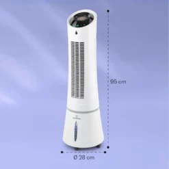 Klarstein Skyscaper Ice Smart Klimaanlage 4-in-1: Luftkühler, Ventilator, Luftbefeuchter & Ionisation - 6 L Wassertank - Oszillation - 30 W - 210 M³/h - Timer - Klimagerät Ohne Abluftschlauch - Mobiles Klimagerät -De'Longhi || Rowenta Verkaufsgeschäft 51c41923763c9d86a1503b9b50b3b800