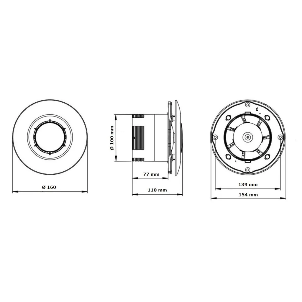 Badlüfter Badventilator Deckenlüfter Ventilator Wohnraumlüfter Kugellager Ø 100 Mm Weiß Timer/Nachlauf 4 Badlüfter Badventilator Deckenlüfter Ventilator Wohnraumlüfter Kugellager Ø 100 Mm Weiß Timer/Nachlauf – Bild 2