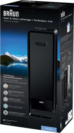 BRAUN Luftreiniger BFD104BE2 SCAN & CLEAN Raumgröße: 129 M² Dreifachfiltrierungssystem Schwarz -De'Longhi || Rowenta Verkaufsgeschäft 53c8b11fea5de626294923725480b5f6