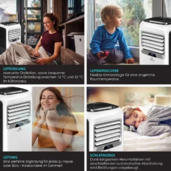 KESSER® – Klimaanlage Mobiles Klimagerät 4in1 Kühlen, Luftentfeuchter, Lüften, Ventilator - 12.000 BTU/h (3.500 Watt) 3,5 KW - Klima Mit Montagematerial, Fernbedienung Und Timer, Nachtmodus (EEK: A), Farbe:Weiß / Schwarz -De'Longhi || Rowenta Verkaufsgeschäft 54bd79653671feda76562d30256ce6b4