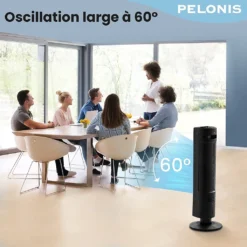 Pelonis Turmventilator, Ventilator Mit 3 Geschwindigkeiten, Ventilator Leise Standventilator Mit 2H Timer & 60° Oszillation, 2-in-1 Lüfter Säulenventilator Nur 52dbA -De'Longhi || Rowenta Verkaufsgeschäft 572a1971a2e35927b9a3a24c7cbcf97a