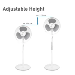 SUNTEC Ventilator Leise | Stand Standventilator CoolBreeze 4000 | Leise 40 Cm Durchmesser, 50 Watt | Fan Windmaschine Weiss | Für Bett, Schlafzimmer, Büro, Wohnung, Terrasse -De'Longhi || Rowenta Verkaufsgeschäft 57c2a19079c7b0c2c6e61843692d3c74