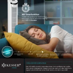 KESSER Turmventilator FERNBEDIENUNG Ventilator LED Display Standventilator Klimaanlage, Farbe:Weiß 14 KESSER Turmventilator FERNBEDIENUNG Ventilator LED Display Standventilator Klimaanlage, Farbe:Weiß -De'Longhi || Rowenta Verkaufsgeschäft 588330a987836aa4dc56424dbc7b3cd8