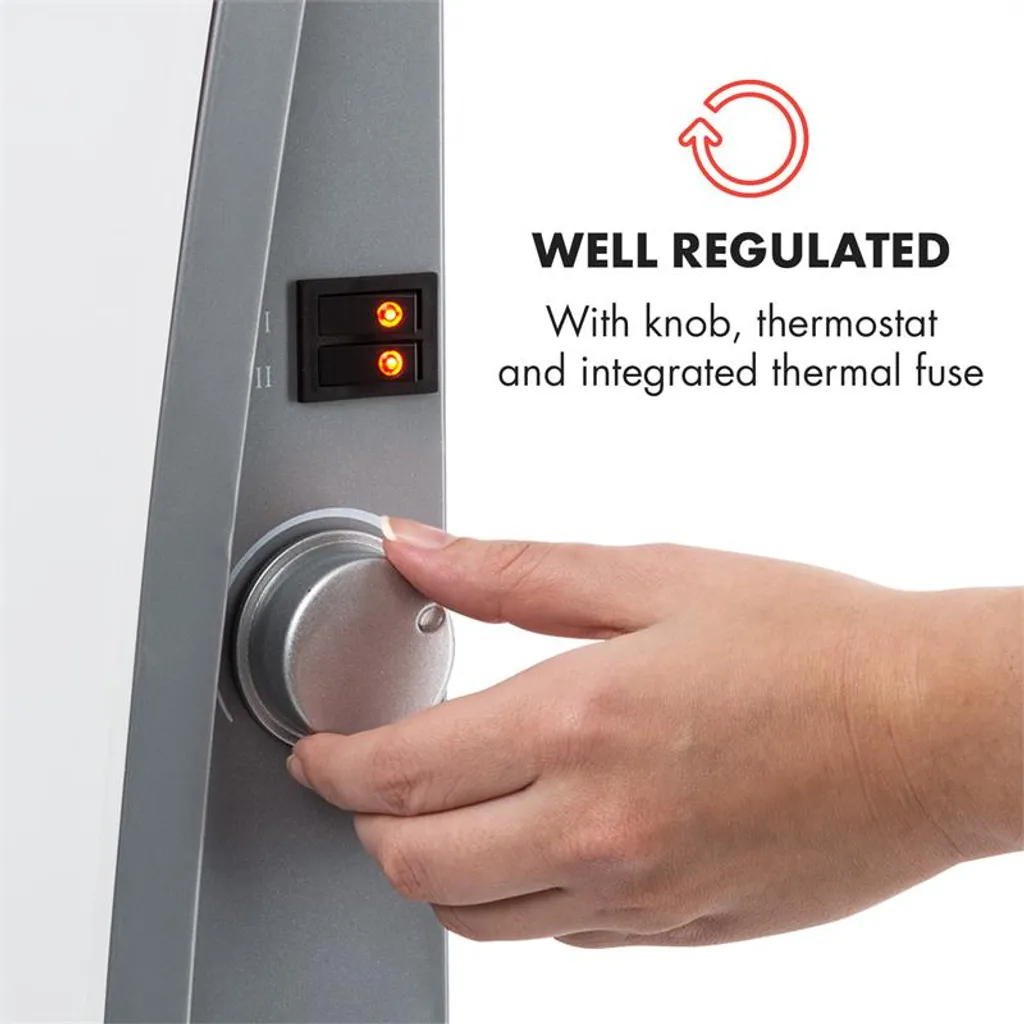 Gotland Konvektorheizung 600/900/1500W Glasfront Standgerät Weiß 5 Gotland Konvektorheizung 600/900/1500W Glasfront Standgerät Weiß – Bild 3