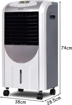 COSTWAY Heizlüfter 2000W Klimaanlage Mobil Klimagerät Kühlen 75W, 8H Timer, 7L Wassertank, 70°Winkel, Fernbedienung, Energieklasse A -De'Longhi || Rowenta Verkaufsgeschäft 5c821435855c2c8d843bfd8390921105
