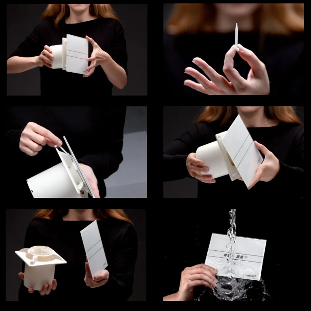 Cata Bad Glas Dunstabzugshaube 150mm Weiß Feuchtetemperaturanzeige 9 Cata Bad Glas Dunstabzugshaube 150mm Weiß Feuchtetemperaturanzeige – Bild 7