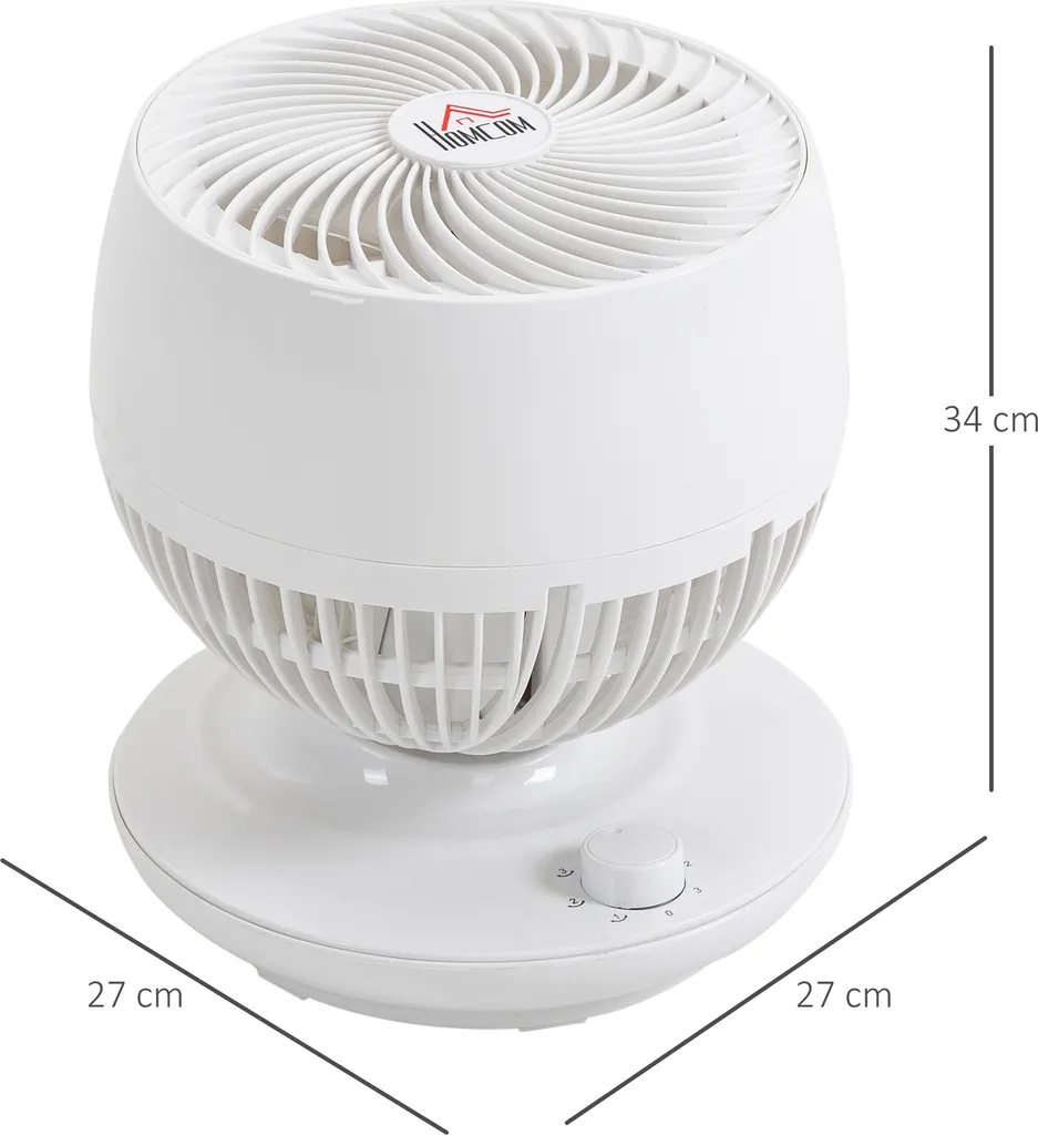 HOMCOM Tischventilator Umluftventilator 90° Kippfunktion 70° Oxidation 90° Schwenkbar Ventilator Lüfter 3 Geschwindigkeitsstufen ABS Kunststoff L Ø27 X 34H Cm 5 HOMCOM Tischventilator Umluftventilator 90° Kippfunktion 70° Oxidation 90° Schwenkbar Ventilator Lüfter 3 Geschwindigkeitsstufen ABS Kunststoff L Ø27 X 34H Cm – Bild 3