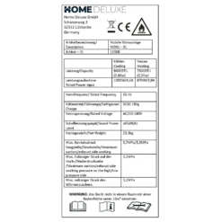 Home Deluxe 4in1 Mobile Klimaanlage Klimagerät Mit Fensterabdichtung + Timer -De'Longhi || Rowenta Verkaufsgeschäft 6078f055eaae87115c9bf597f01b0e1e