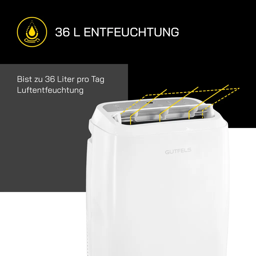 GUTFELS Mobile Klimaanlage CM 81455 We | 14000 BTU | Inkl. Abluftschlauch | Mobil | Luftentfeuchtung | Kühlen | R290a Kältemitte L Weiß 6 GUTFELS Mobile Klimaanlage CM 81455 We | 14000 BTU | Inkl. Abluftschlauch | Mobil | Luftentfeuchtung | Kühlen | R290a Kältemitte L Weiß – Bild 4
