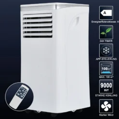 Merax 3in1 Mobile Klimagerät 9000 BTU Klimaanlage Mit Entfeuchtung, Fernbedienung Und Abluftschlauch, Klimaanlage Für Räume Bis 100 M³, Ventilationsfunktion Und 24h-Timer, 1003W[EEK A] -De'Longhi || Rowenta Verkaufsgeschäft 6546284fc6c92ea8702f5849d52678c2