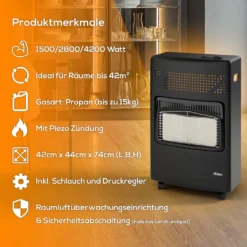 TroniTechnik Gas- Heizgerät Für Propangas Mit Nennleistung 4,2KW Inkl. Zubehör -De'Longhi || Rowenta Verkaufsgeschäft 67d2cebb2789c2d0a14e0454caf603c5