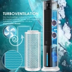 KESSER® 4in1 Mobile Klimaanlage Tower Klimagerät Ventilator/Luftkühler/Luftbefeuchter/Ionisator, Mit Fernbedienung , Timer , Wassertank, 60W, Klima , 2 Kühlakkus Turmventilator, Farbe:Weiß / Schwarz 21 KESSER® 4in1 Mobile Klimaanlage Tower Klimagerät Ventilator/Luftkühler/Luftbefeuchter/Ionisator, Mit Fernbedienung , Timer , Wassertank, 60W, Klima , 2 Kühlakkus Turmventilator, Farbe:Weiß / Schwarz -De'Longhi || Rowenta Verkaufsgeschäft 6a57519e767f622d480e86b4b71764aa