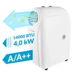 Blaupunkt Klimagerät ARRIFANA 1414L, Mobile Klimaanlage Für Zuhause, Büro Oder Wohnwagen, Wohnmobil [Energieklasse A/A+]. 14000 BTU (4 KW) -De'Longhi || Rowenta Verkaufsgeschäft 6b22e104c9ceceaf4ad746e2f77eb612