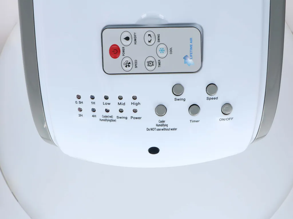 Lifetime Air Luftkühler, Airco, 3 Lüftergeschwindigkeiten, Swing Funktion, 2 Kühlelemente - Mit Befeuchtung Und Reinigung - Weiß - 62 Watt 4 Lifetime Air Luftkühler, Airco, 3 Lüftergeschwindigkeiten, Swing Funktion, 2 Kühlelemente - Mit Befeuchtung Und Reinigung - Weiß - 62 Watt – Bild 2