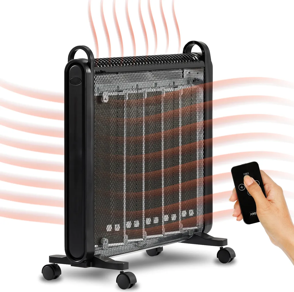AREBOS Mica Konvektor 2000 W | Wärmewellenheizer | Elektroheizung | Konvektor-Heizung | Mobile Elektroheizung Energiesparend | Leise Heizung | Mobiler Elektro Heizlüfter Mit 2 Heizstufen | Schwarz 3 AREBOS Mica Konvektor 2000 W | Wärmewellenheizer | Elektroheizung | Konvektor-Heizung | Mobile Elektroheizung Energiesparend | Leise Heizung | Mobiler Elektro Heizlüfter Mit 2 Heizstufen | Schwarz