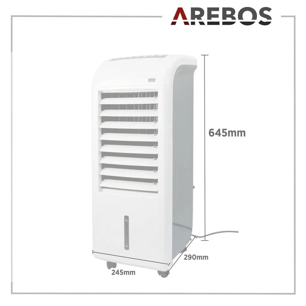 AREBOS, 4in1 Aircooler Luftkühler, Luftreiniger, Luftbefeuchter, Ventilator, Mobile Klimaanlage, 4,5L 7 AREBOS, 4in1 Aircooler Luftkühler, Luftreiniger, Luftbefeuchter, Ventilator, Mobile Klimaanlage, 4,5L – Bild 5