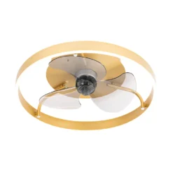 QAZQA - Modern Deckenventilator Mit Beleuchtung Messing Inkl. LED Mit Fernbedienung - Maddy Dimmer I Dimmbar I Wohnzimmer I Schlafzimmer - Stahl Rund - I (nicht Austauschbare) LED -De'Longhi || Rowenta Verkaufsgeschäft 6f7994345f65f573cf50dd67cec9691b