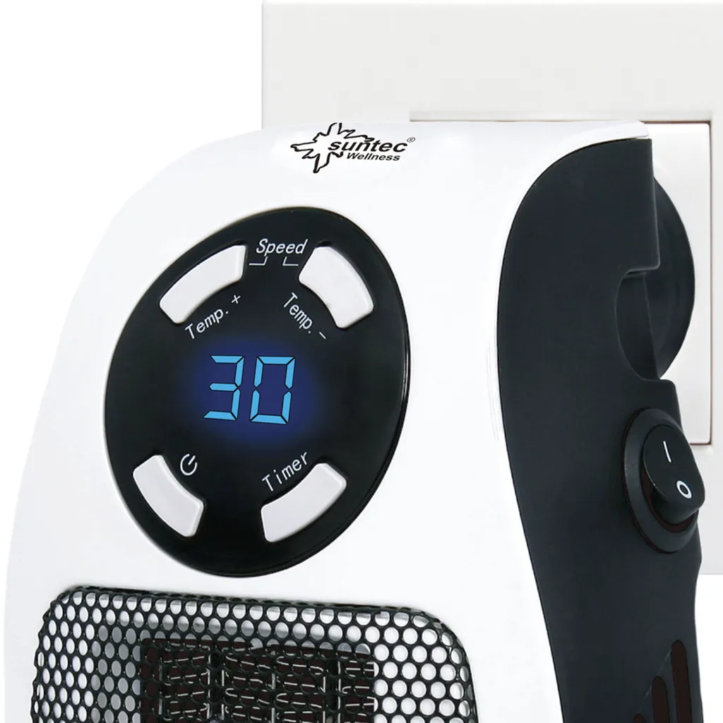 SUNTEC PTC Heizlüfter Steckdosen-Heizung Plug-in - Mit Thermostat, Timer, 500 Watt | 2 Ventilationsstufen, Elektrische Heizlüftung | Räume Bis 13 M² | Perfekt Für Schlafzimmer, Büro, Wohnung 12 SUNTEC PTC Heizlüfter Steckdosen-Heizung Plug-in - Mit Thermostat, Timer, 500 Watt | 2 Ventilationsstufen, Elektrische Heizlüftung | Räume Bis 13 M² | Perfekt Für Schlafzimmer, Büro, Wohnung – Bild 10