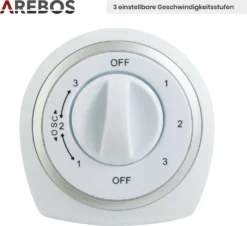 AREBOS Turmventilator, 50 Watt, 60°-Oszillation, 3 Geschwindigkeitsstufen, Ventilator Mit Tragegriff, Weiß, Leise -De'Longhi || Rowenta Verkaufsgeschäft 727c0a9162565bb88a83addb1b774fbd