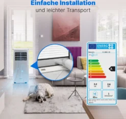 Bomann® Klimaanlage, 3in1 Klimagerät Zum Kühlen, Entfeuchten Und Ventilieren, Mobiles Klimagerät Leise Mit 7.000 BTU Kühlleistung, Mobile Klimaanlage Mit Abluftschlauch Und Timer, CL 6061 CB -De'Longhi || Rowenta Verkaufsgeschäft 72e616e94c83c0c126638a65f019ecd1