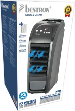 Bestron Mobiler Luftkühler Mit Fernbedienung, Dauernutzung Von Max. 20h, 70 W, Schwarz -De'Longhi || Rowenta Verkaufsgeschäft 73a315aeabebf31b0fb5d2e41cebd2b3