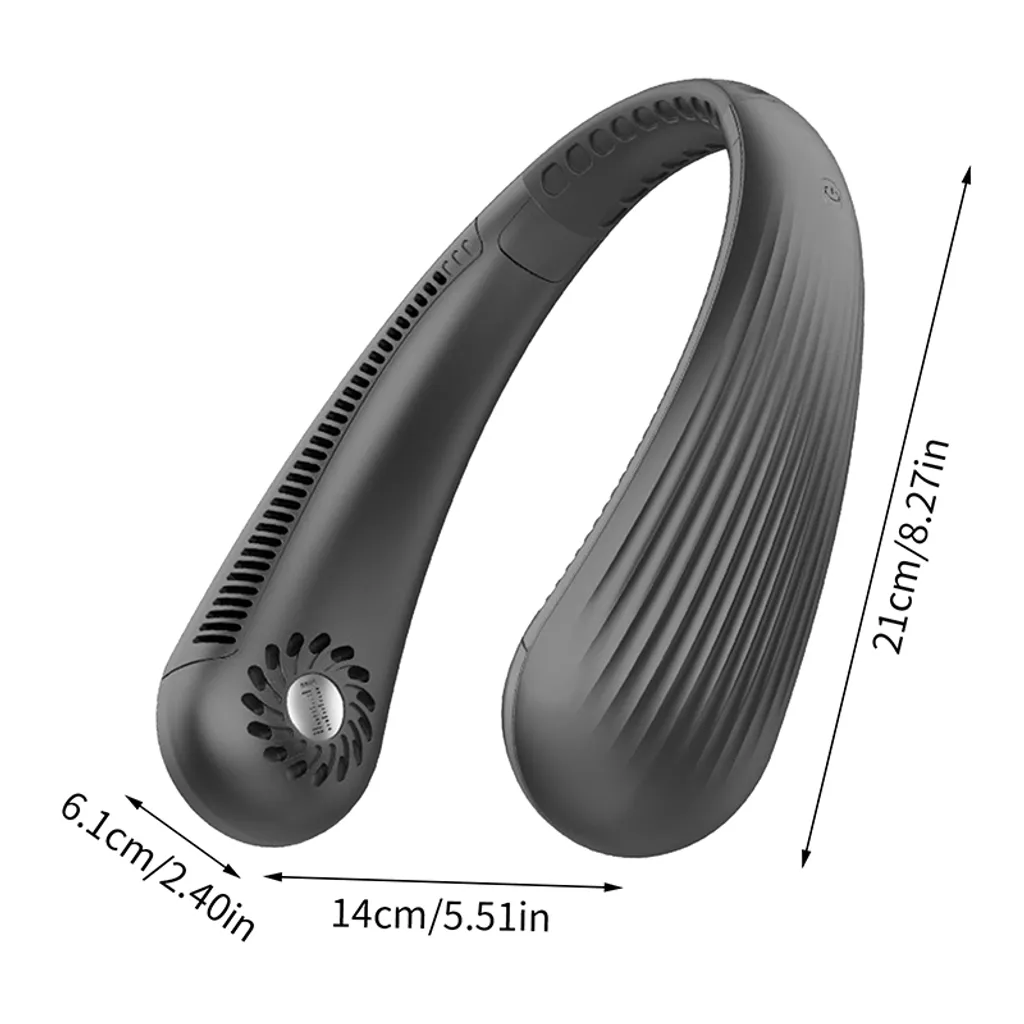 Nackenventilator Mini Ventilator USB Ventilator Nackenventilator 2000 MAh Fan 3 Stufen Halsventilator,Schwarz 7 Nackenventilator Mini Ventilator USB Ventilator Nackenventilator 2000 MAh Fan 3 Stufen Halsventilator,Schwarz – Bild 5