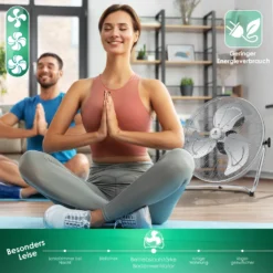 KESSER® Windmaschine Retro Stil | Ventilator In Chrom | Standventilator | Tischventilator Bodenventilator | 3-Stufen | Robuster Stand | Stufenlos Neigbarer Ventilatorkopf | Chrom Silber, Größe:Ø 30cm -De'Longhi || Rowenta Verkaufsgeschäft 77d55169d24f5f9a3689292ae7e5f93c