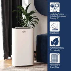 SUNTEC Mobiles Lokales Klimagerät Impuls 3.5 Eco R290 | Für Räume Bis 130 M3 (60 M2) | Inkl. Abluftschlauch | Kühler Und Entfeuchter Mit ökologischem Kühlmittel R290 | 12.000 BTU/h, EEK A -De'Longhi || Rowenta Verkaufsgeschäft 796f8ea8d912e8b7b70508708a2eff46