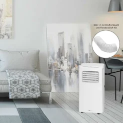 Clatronic Klimagerät CL 3671 Mit LED-Display - Farbe: Weiß - Funktionen: Kühlen, Entfeuchten, Gebläse - 780 W - Inkl. 1,5 M Abluftschlauch + Fensterabluft-Kit + Infrarot-Fernbedienung; 263 807 -De'Longhi || Rowenta Verkaufsgeschäft 7b94ca1b930fa9f0f18690536e70adc0