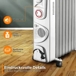 TRESKO® Ölradiator Weiß 2000W Elektroheizung Radiator Öl Heizkörper Heizung Timer -De'Longhi || Rowenta Verkaufsgeschäft 7da22819b9b81b8740fe1d49d47fbd26