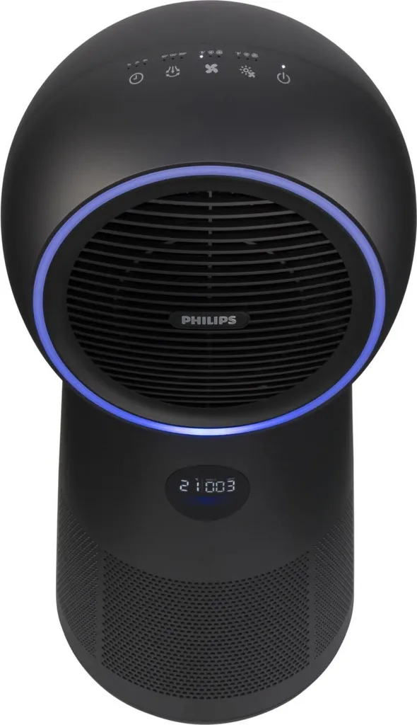 Philips Luftreiniger 3 In 1 AMF220/15 Lüfter 7,5-15-25; Heizung 1250-1500-2200 W, Geeignet Für Räume Bis 42 M², Schwarz 5 Philips Luftreiniger 3 In 1 AMF220/15 Lüfter 7,5-15-25; Heizung 1250-1500-2200 W, Geeignet Für Räume Bis 42 M², Schwarz – Bild 3