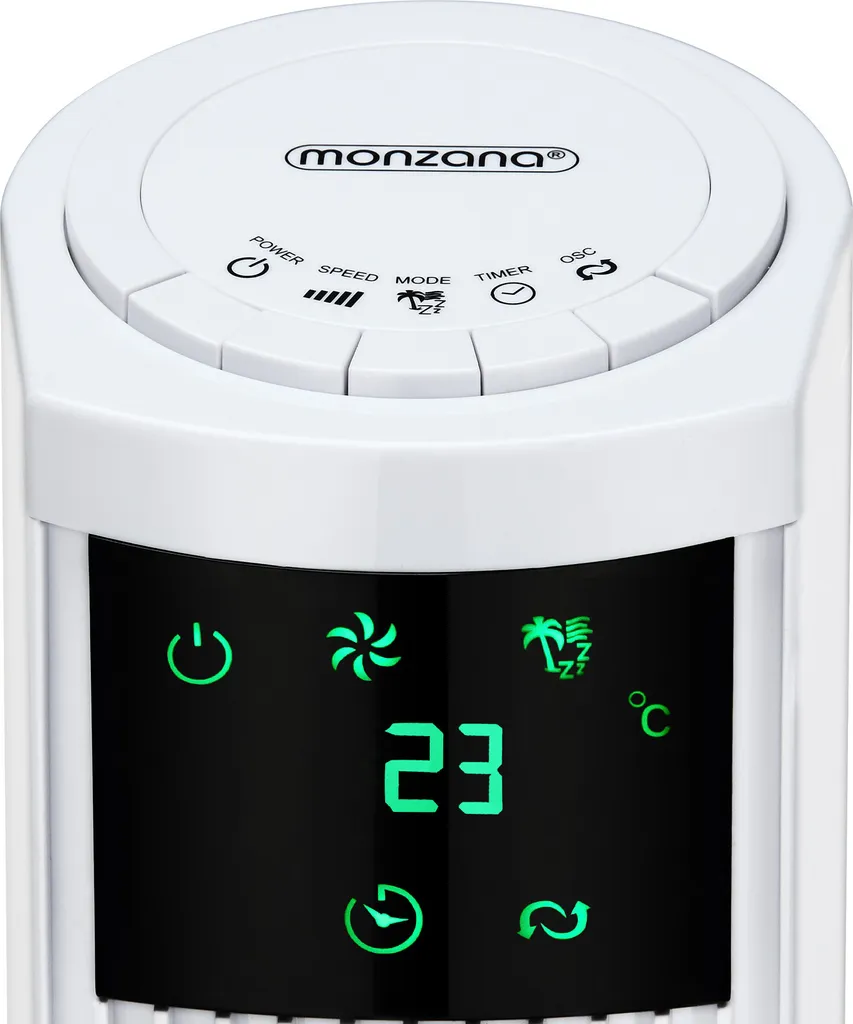 Monzana® Turmventilator Mit Fernbedienung Weiß Timer 90° Oszillationswinkel 3 Geschwindigkeitsstufen Leise Standventilator Ventilator 9 Monzana® Turmventilator Mit Fernbedienung Weiß Timer 90° Oszillationswinkel 3 Geschwindigkeitsstufen Leise Standventilator Ventilator – Bild 7