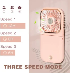 4 In 1 Handventilator, Tischventilator, Halslüfter, Handyhalter, Mit 3000mAh Powerbank, USB Faltbarer 3 Gang Ventilator, 180° Drehbarer Lüfter, Rosa -De'Longhi || Rowenta Verkaufsgeschäft 8140c93b0e56606a79d1bcbce163c34b