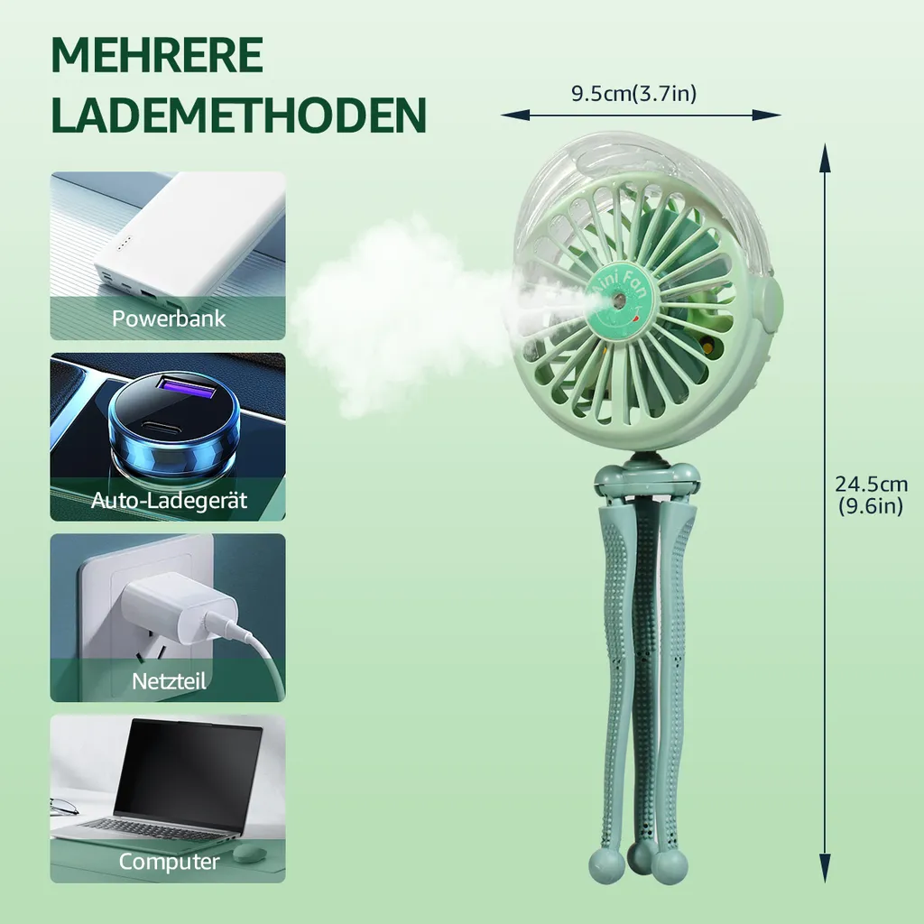 CMYBABEE USB Ventilator Handventilator Mini Fan, Ventilator Und Befeuchter 2 In 1 Design Clip Ventilator Für Kinderwagen, Zuhause & Büro 8 CMYBABEE USB Ventilator Handventilator Mini Fan, Ventilator Und Befeuchter 2 In 1 Design Clip Ventilator Für Kinderwagen, Zuhause & Büro – Bild 6