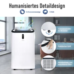 Merax 4in1 Mobile Klimagerät 12000 BTU Klimaanlage Mit Fernbedienung Und APP-Steuerung (WiFi), Klimaanlage Mit Ventilationsfunktion + Kühlen + 24h-Timer Für Räume Bis 100 M³[EEK A] -De'Longhi || Rowenta Verkaufsgeschäft 86ee49d04844698cd48826010fb7f443