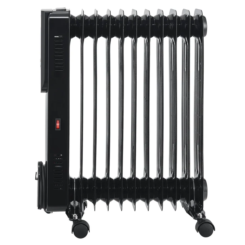 Juskys Elektroheizung Ölradiator 2500 Watt - Heizung Elektrisch Mit 3 Stufen, Thermostat, 12 H-Timer & Überhitzungsschutz - Radiator Schwarz 8 Juskys Elektroheizung Ölradiator 2500 Watt - Heizung Elektrisch Mit 3 Stufen, Thermostat, 12 H-Timer & Überhitzungsschutz - Radiator Schwarz – Bild 6