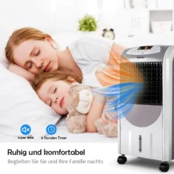 COSTWAY Heizlüfter 2000W Klimaanlage Mobil Klimagerät Kühlen 75W, 8H Timer, 7L Wassertank, 70°Winkel, Fernbedienung, Energieklasse A -De'Longhi || Rowenta Verkaufsgeschäft 88cdfb23b7dbb2847be361f63ae0d340