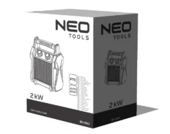 NEO TOOLS Keramischer PTC-Elektroheizstrahler, 2kW, Mit Thermostat Und Schalter, Mit Gebläse, Schaltet Sich Beim Umkippen Automatisch Ab, Geräuscharm, Geringer Energieverbrauch, Luftstrom 139 M3/h -De'Longhi || Rowenta Verkaufsgeschäft 8a30b721fb07203e4446e3402d917f5e