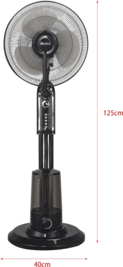 Nebelventilator 75W Mit Wassernebel Mit 3 Geschwindigkeitsstufen Standventilator Ventilator Bodenventilator Luftkühler Oszillierend Schwarz -De'Longhi || Rowenta Verkaufsgeschäft 8f37c564f6e724ea5add3b3155ee8994