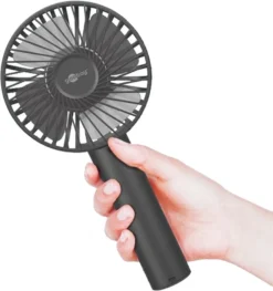 Goobay Tragbarer Handventilator Mit Standfuß - Geräuschlos, Wiederaufladbar - Mit Akku (2000mAh) Und Ladekabel, Schwarz -De'Longhi || Rowenta Verkaufsgeschäft 8fa876e9bf43cd43fdafb8ced2ed5bf2