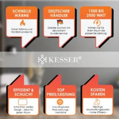 KESSER® Elektroheizkörper Infrarotheizung Energiesparend 2in1 Mobile & Wand-Konvektor Elektroheizung Mit WiFi App-Steuerung & Fernbedienung Radiator Heizung Elektrisch Heizkörper 24h Timer, Farbe:Weiß, Größe:1500W -De'Longhi || Rowenta Verkaufsgeschäft 973d8ee7743c4f0946114cd9ca898de6