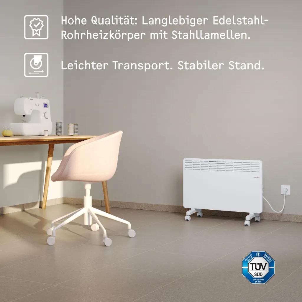 STIEBEL ELTRON Neue Elektroheizung Standgerät Für Ca. 25 M², , Konvektor-Heizung Mit Einfacher Regelung, 2 KW, Energiesparend, Rollen, 204450 4 STIEBEL ELTRON Neue Elektroheizung Standgerät Für Ca. 25 M², , Konvektor-Heizung Mit Einfacher Regelung, 2 KW, Energiesparend, Rollen, 204450 – Bild 2