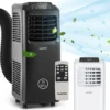 Klarstein Mobile Klimaanlage Mit Abluftschlauch - Ventilator Luftentfeuchter Nachtmodus Funktion - 7.000 BTU 21-34 M² - Mobiles Klimagerät Mit Fernbedienung - Air Conditioner Mobil - Schwarz -De'Longhi || Rowenta Verkaufsgeschäft 9de0c7c4ee4729b2a3227588b98fa54e