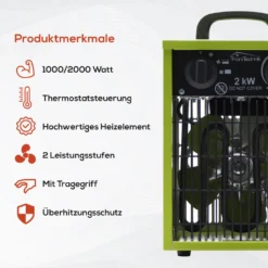 Tronitechnik TT-EIH-152 Heizgerät Heizlüfter Heizung 2.000 Watt, Tragegriff, Stahl, Stufenlose Thermosteuerung -De'Longhi || Rowenta Verkaufsgeschäft 9fc69b718ae9dbba08ff17bf497cb93f