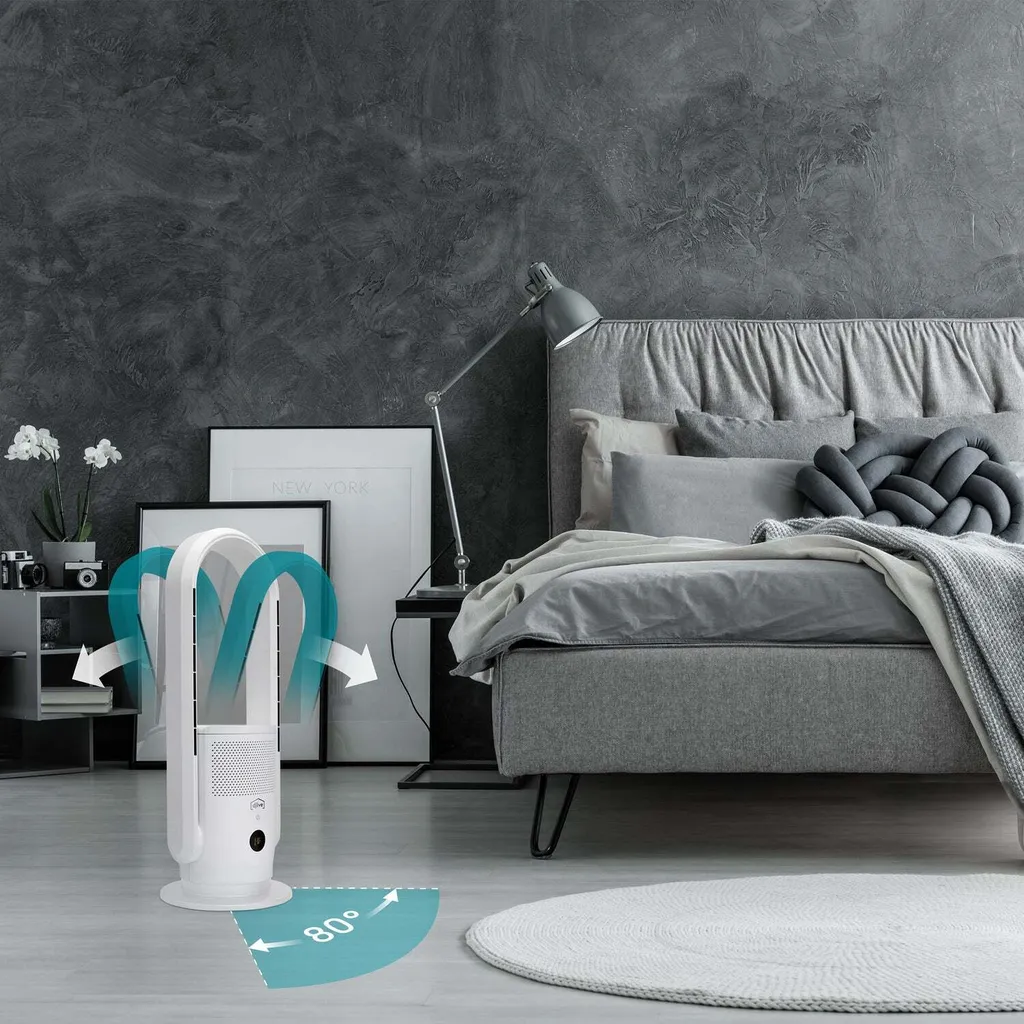 Djive ARC Heater 3in1 Rotorloser Heizlüfter, Ventilator & Luftreiniger, HEPA 14 Filter & UVC Gegen 99,995% Der Viren, Staub & Pollen, App Steuerung, Alexa, Google Home, Mit Heizfunktion, Schlafzimmer, Clean White 7 Djive ARC Heater 3in1 Rotorloser Heizlüfter, Ventilator & Luftreiniger, HEPA 14 Filter & UVC Gegen 99,995% Der Viren, Staub & Pollen, App Steuerung, Alexa, Google Home, Mit Heizfunktion, Schlafzimmer, Clean White – Bild 5